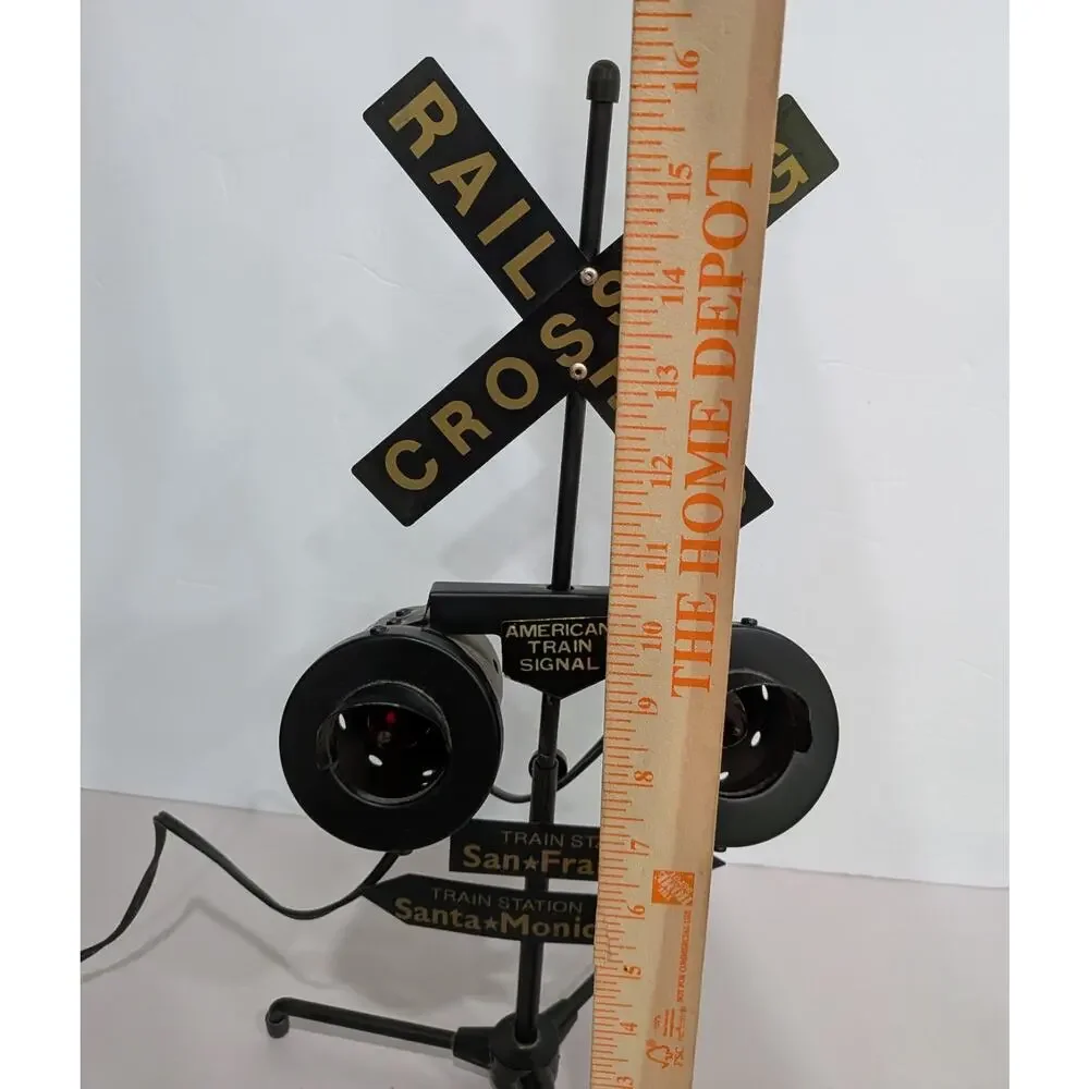 Vintage Train Railroad Crossing Signal Toy Flashing Red Lights Only